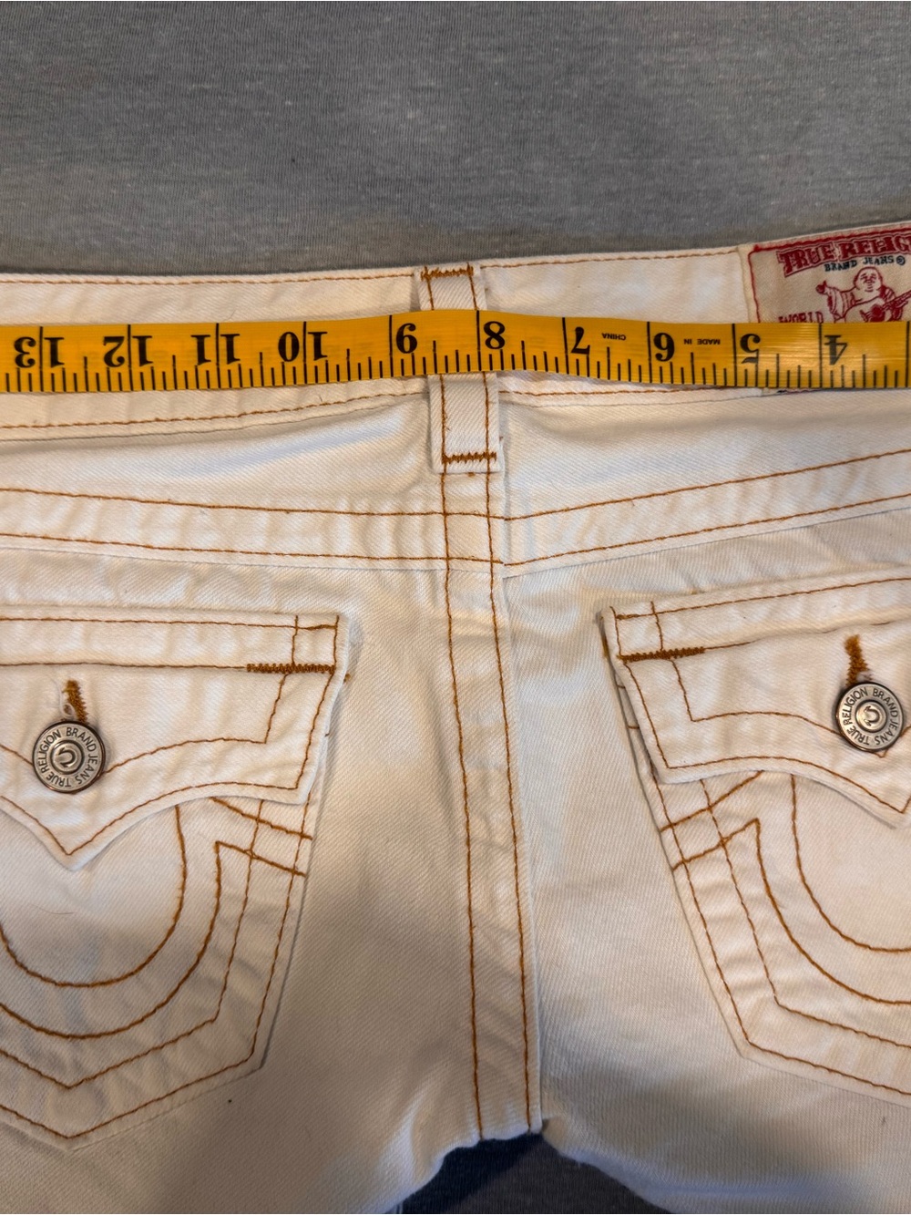 True Religion White Embellished Frayed Denim Shorts - Picture 6 of 6